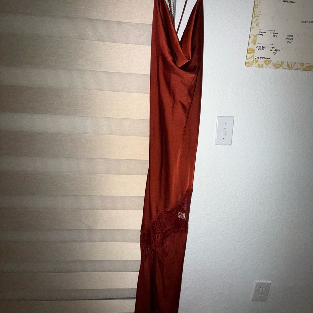 Meshki Rust Satin Dress